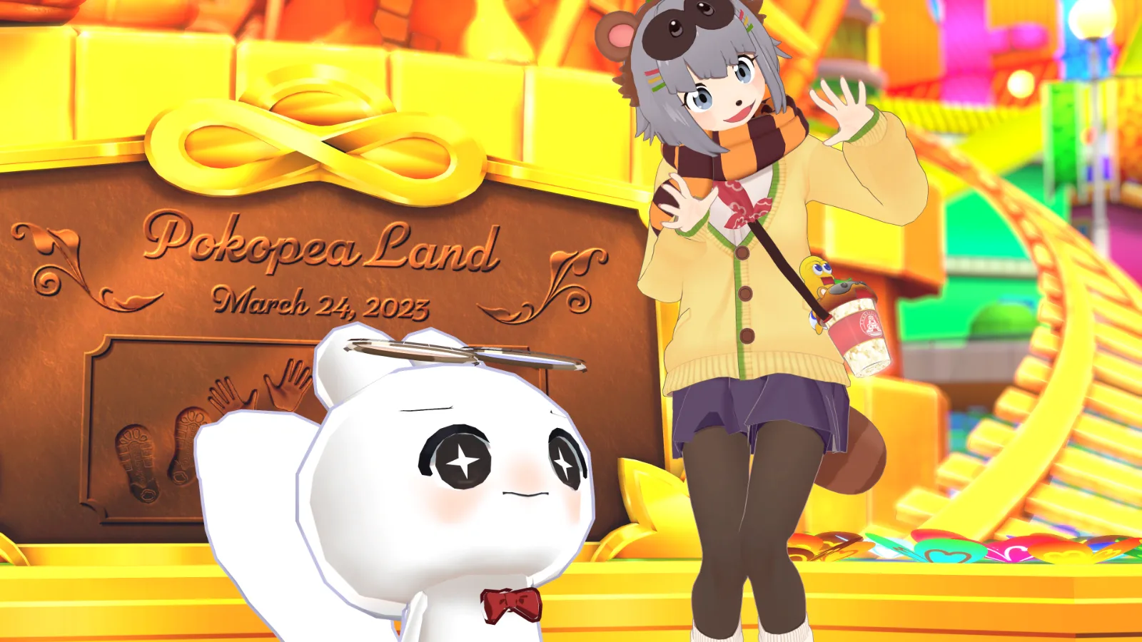 2026年ぽこピーランドでぽんぽこさんとのツーショット の画像