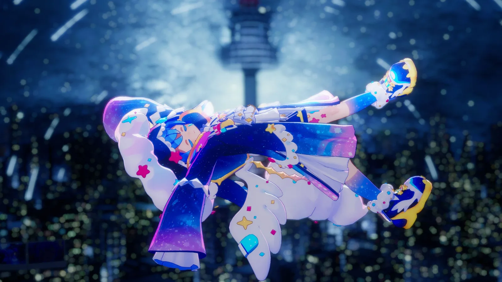 空中で眠るシピルカくんのVRC写真